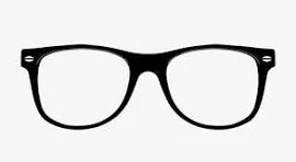 Black rectangular eyeglasses shown from the front