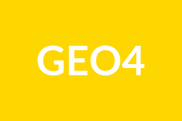 黄色背景上的白色 GEO4 测试图
